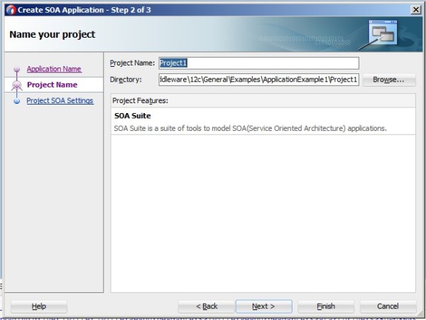 Create SOA Application - Step 2 of 3
